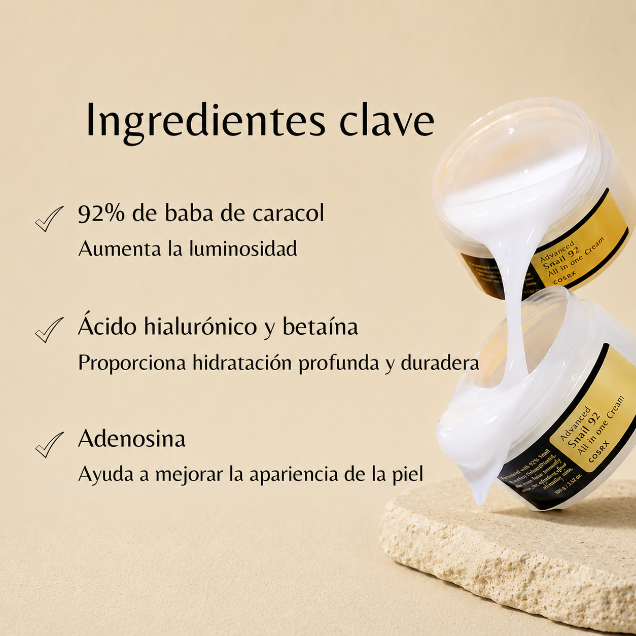 Crema Reparadora Coreana Piel de Cristal 92%